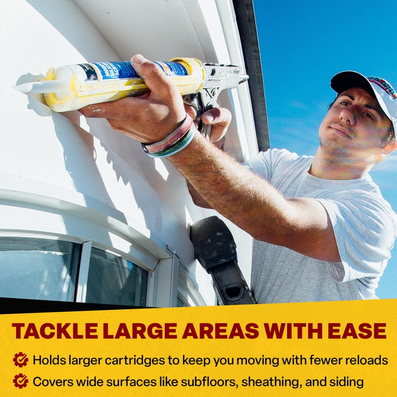 Dripless CR400 Contractor Cradle Frame Ratchet Drive Caulk Gun - 29 oz Cartridge Capacity - Caulking Gun with Machined Ratchet Teeth - Ladder Hook, Seal Punch and Cutter Built in - Contractor Grade - Image 4
